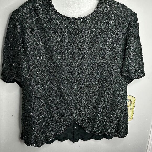 Vintage Brilliante by J.A. Beaded Green Top Plus 3x Cruise Vacation Event - Picture 1 of 9